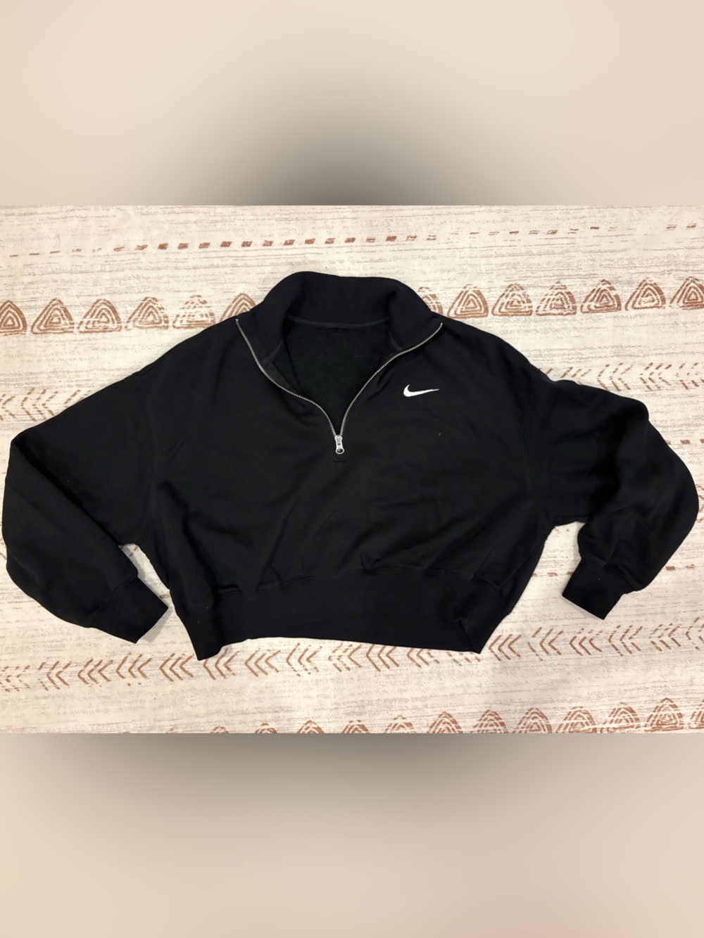 Nike Women's Black Cropped Quarter-Zip